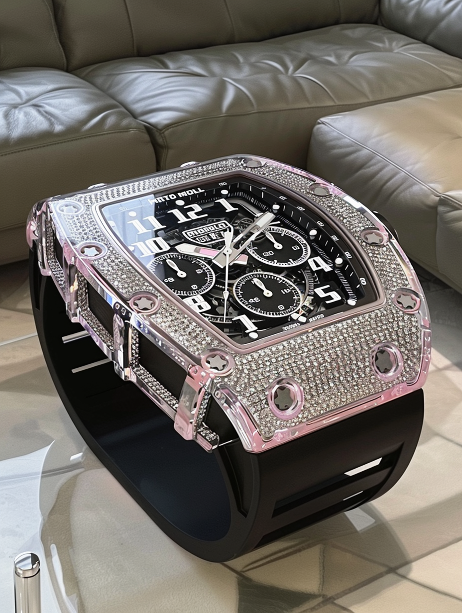 Crystal watch coffee table